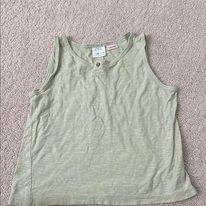 Zara Green Buttoned Crop Tank Top